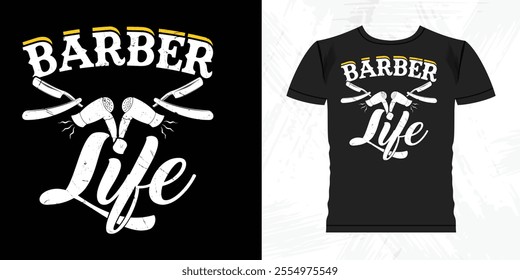 Funny Beard Lover Retro Vintage Barber T-shirt Design