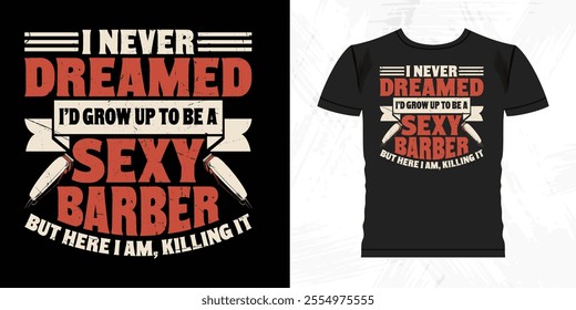 Funny Beard Lover Retro Vintage Barber T-shirt Design