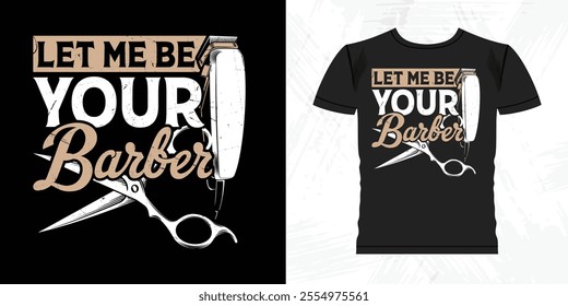 Funny Beard Lover Retro Vintage Barber T-shirt Design