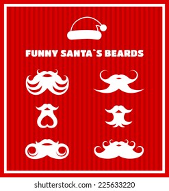 Funny beard of Santa Claus. Vector illustration.