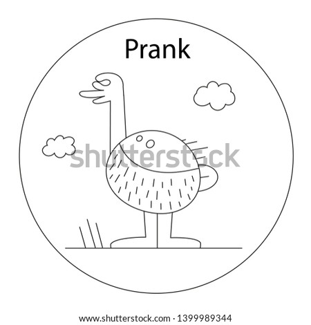 Funny bearded man imitates a bird.  Vector illustration.