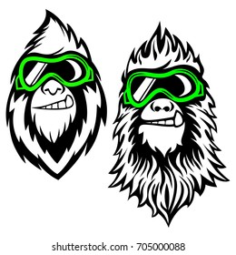 Funny bearded yeti logo