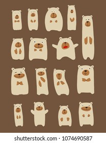 Funny bears collection, sketch for your design