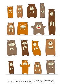 Funny bears collection, sketch for your design