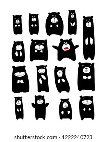 Funny bears collection, sketch for your design