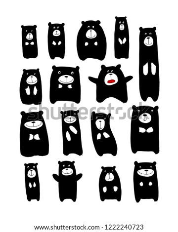 Funny bears collection, sketch for your design