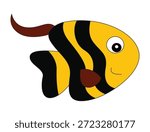Funny and beautiful angelfish vector illustration