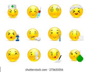 Funny and beautiful anime smiles in different devices on the topic Hospital 