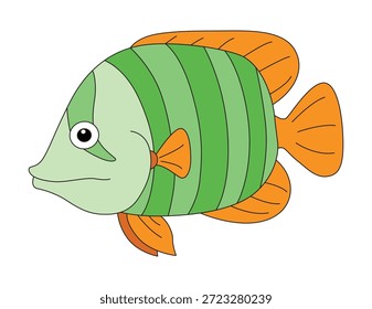 Divertido y hermoso emperador angelfish Ilustración vectorial