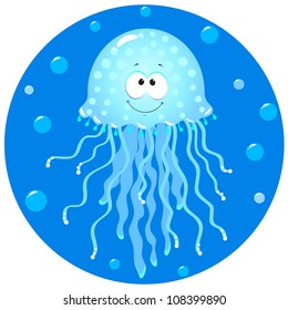 funny and beautiful illustration of a jellyfish