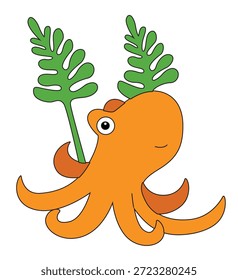 Lustige und schöne Tintenfisch Vektorgrafik