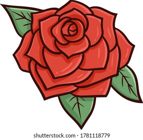 Funny and beautiful red rose blooming