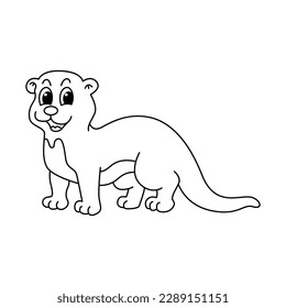 Graciosa ilustración vectorial de personajes de dibujos animados de castores. Para los niños coloreando el libro.