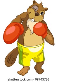 Funny Beaver Isolated on White Background