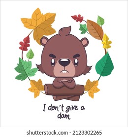 Funny beaver pun illustration with text