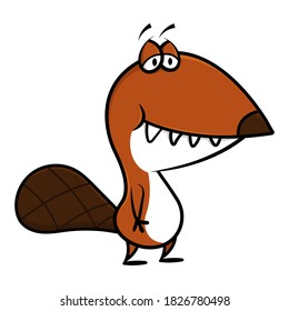 Funny Beavers Cartoon Character, good for T-shirt design for children, Vector