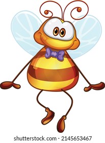 Funny bee. It can become the main character in your story. Cheerful, loving, romantic. In different poses and from different angles.