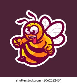 Funny bee cartoon character design
