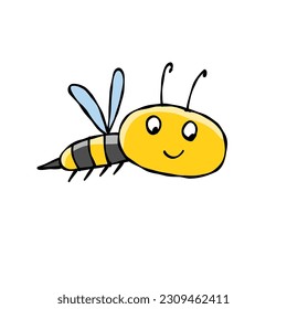 Funny Bee character isolated on white for your design