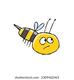 Funny Bee character isolated on white for your design