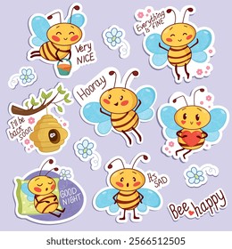 funny bee, cute bee, coloring for kids, illustration for kids, cute character