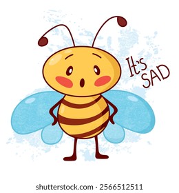 funny bee, cute bee, coloring for kids, illustration for kids, cute character