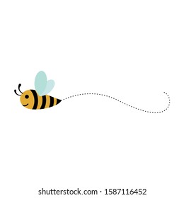Funny Bee, Cute Bee and Honey Character Logo Vector