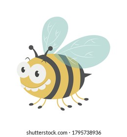 Una divertida caricatura de ilustraciones vectoriales de insectos de abejas aisladas en fondo blanco. Caricatura vectorial de abejas melíferas. 