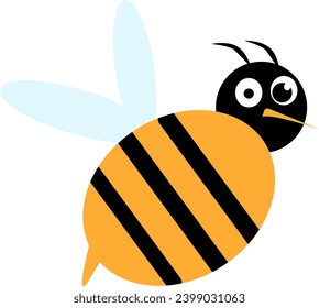 Funny bee on a white background