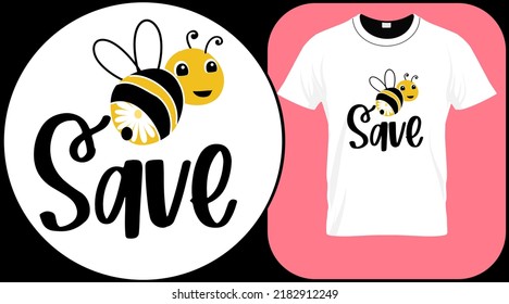 Funny bee quote isolated on white background. Honey bee hand drawn lettering. Sweet honey love summer quote saying. Typography vector print illustration for t shirt, greeting card, poster.
