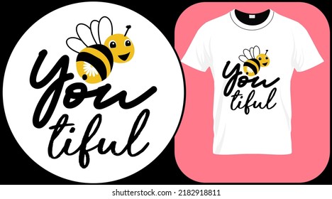 Funny bee quote isolated on white background. Honey bee hand drawn lettering. Sweet honey love summer quote saying. Typography vector print illustration for t shirt, greeting card, poster.
