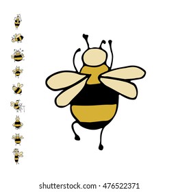 Funny bee, sketch for your design