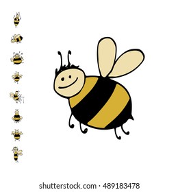 Funny bee, sketch for your design