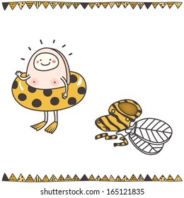 Funny Bee Swimmer
