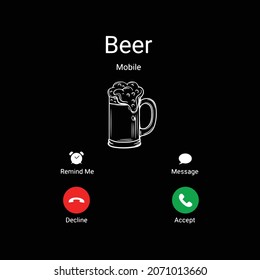 Funny Beer calling T shirt design