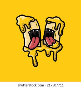 Funny Beer glass cartoon. Vector illustration