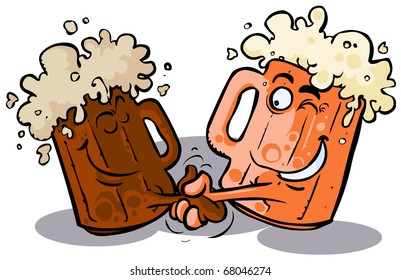 Funny Beer handshake.