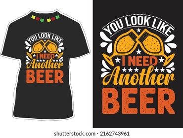 Funny Beer T-shirt Design Vector