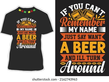 Funny Beer T-shirt Design Vector