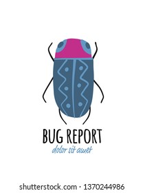 Funny beetle, bug character for your design