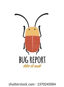 Funny beetle, bug character for your design