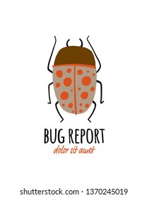 Funny beetle, bug character for your design