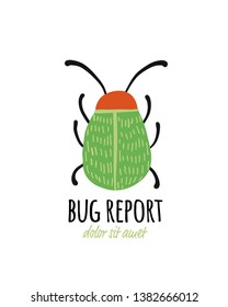 Funny beetle, bug character for your design