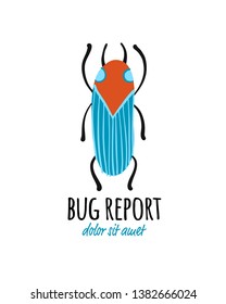 Funny beetle, bug character for your design
