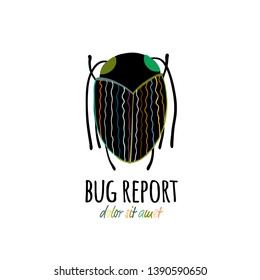Funny beetle icon for your design