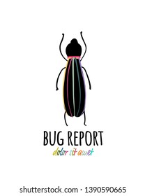 Funny beetle icon for your design