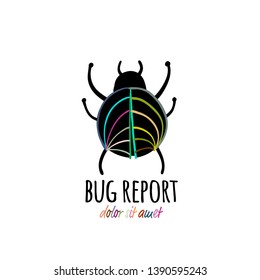 Funny beetle icon for your design
