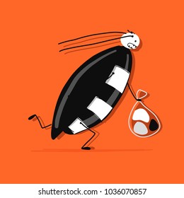 Funny beetle for your design