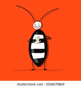 Funny beetle for your design