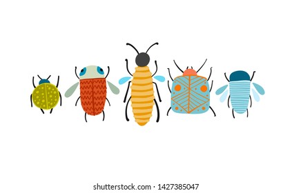 Funny beetles, bugs character for your design